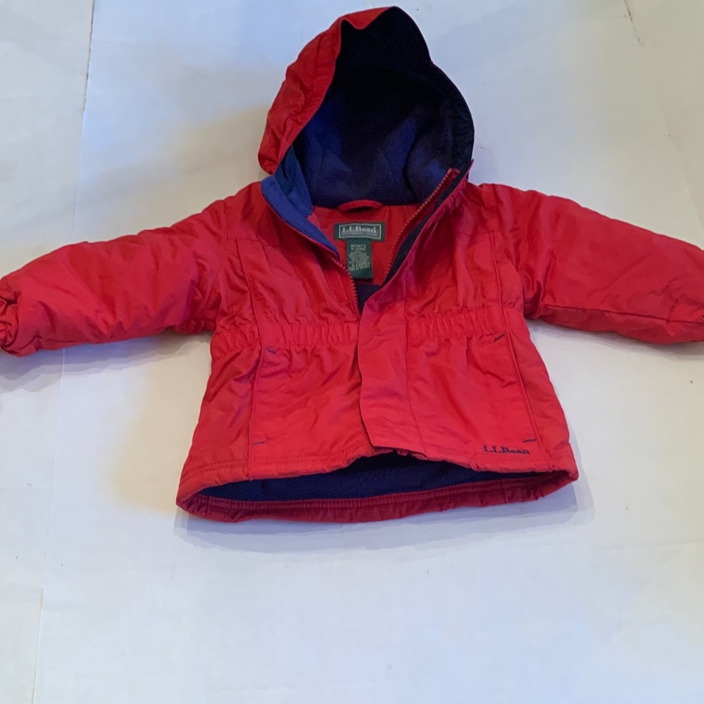 L.L. Bean Vibrant Red Infant 6-12 months Winter fleece lined coat